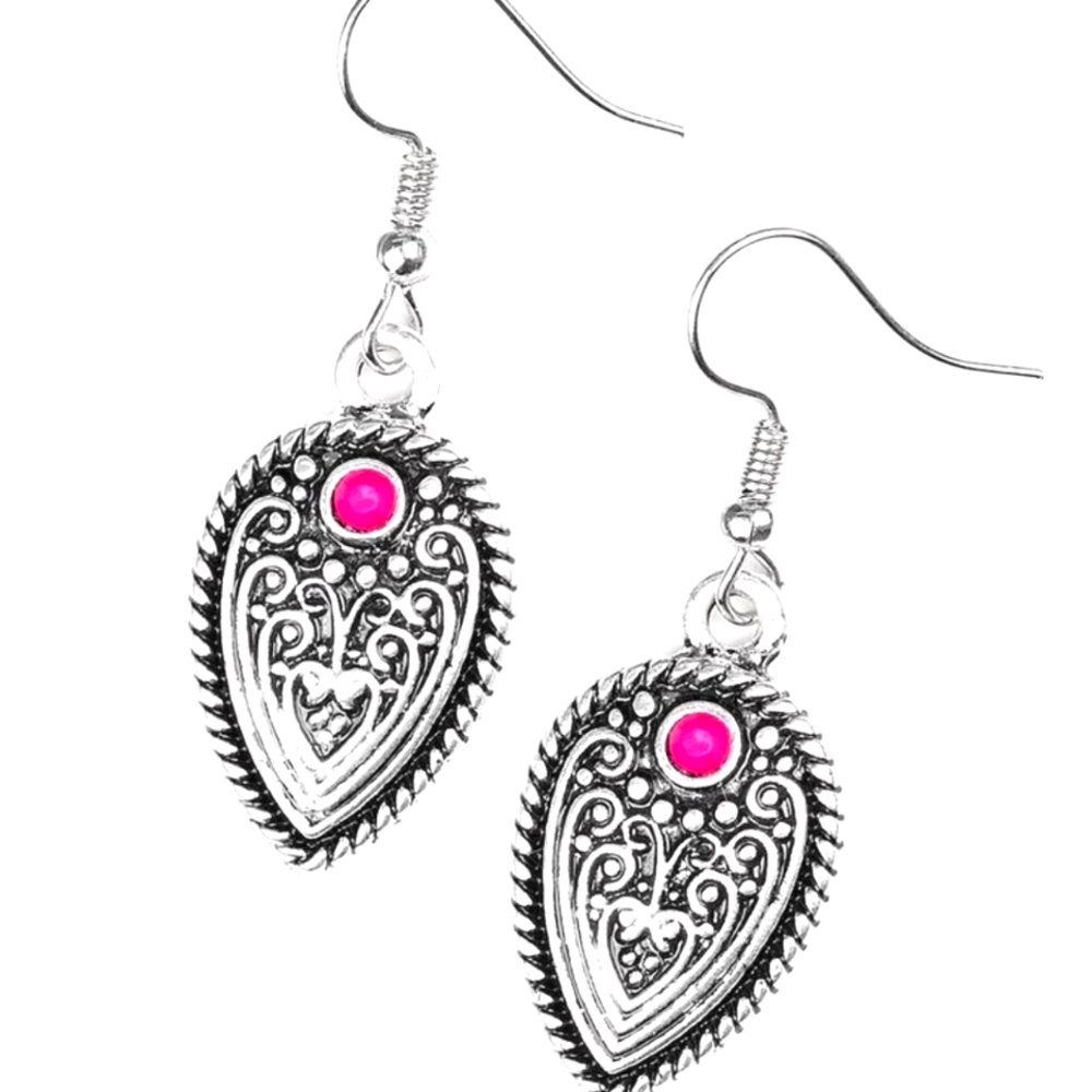 Silver and Pink earrings